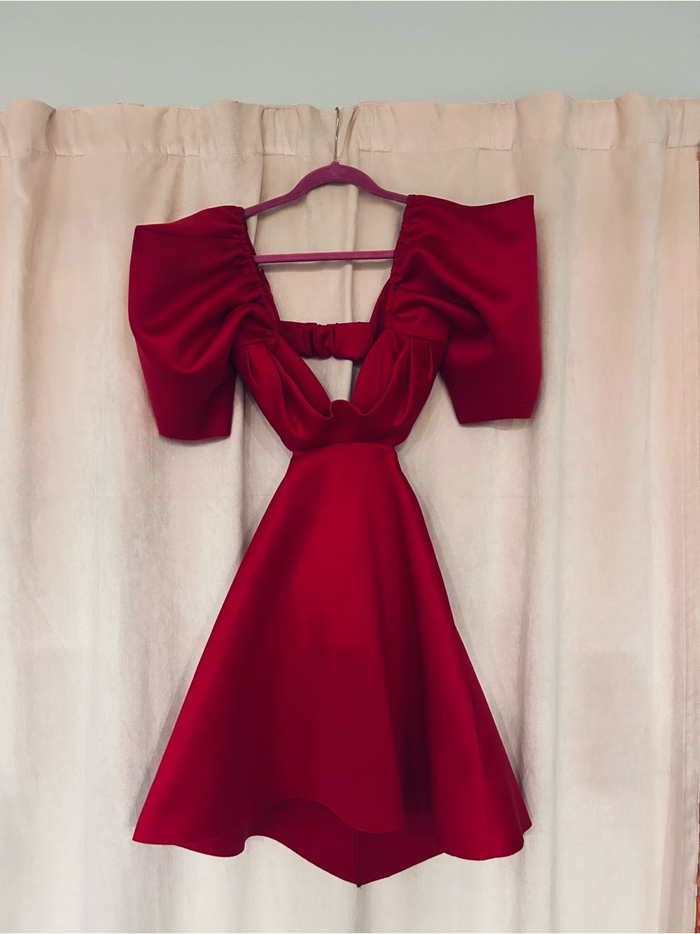 ASOS Fuschia Pink Puff-Sleeve Mini Dress - Picture 3 of 15